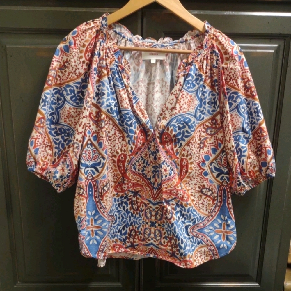 Xirena Multicolor Patterned Blouse - image 1